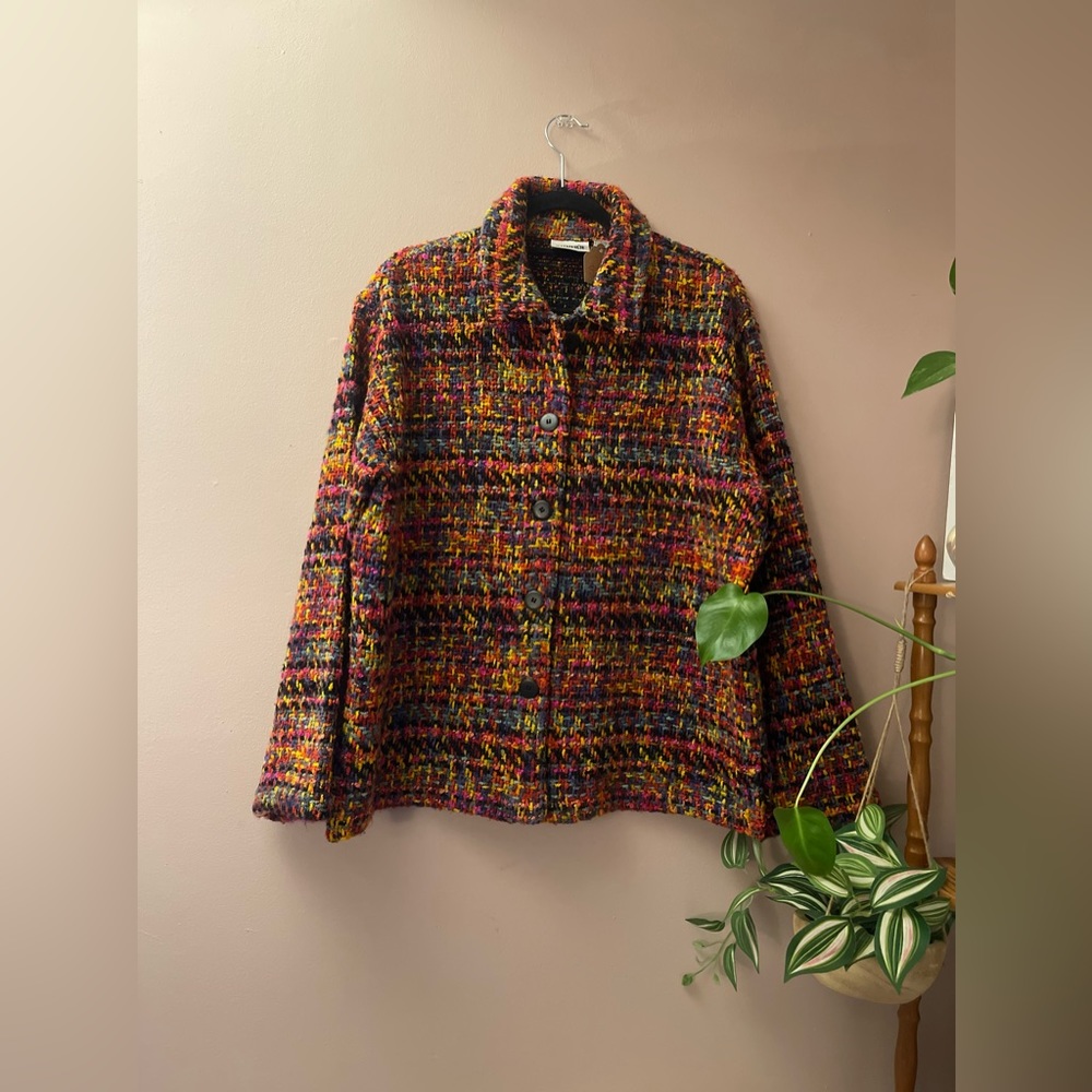 Vintage Chicos Rainbow Tweed Jacket